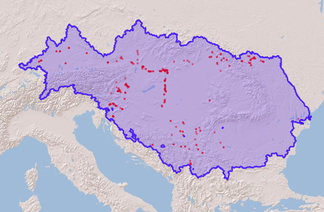 Figure 3. Species occurrences in the Danube basin